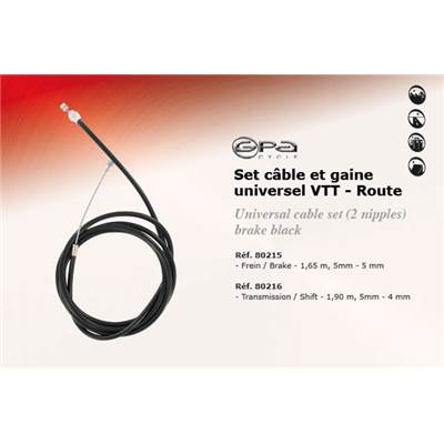 GPA Cycle Kit Frein Cable et Gaine Universel VTT/Route 1.65m/5mm